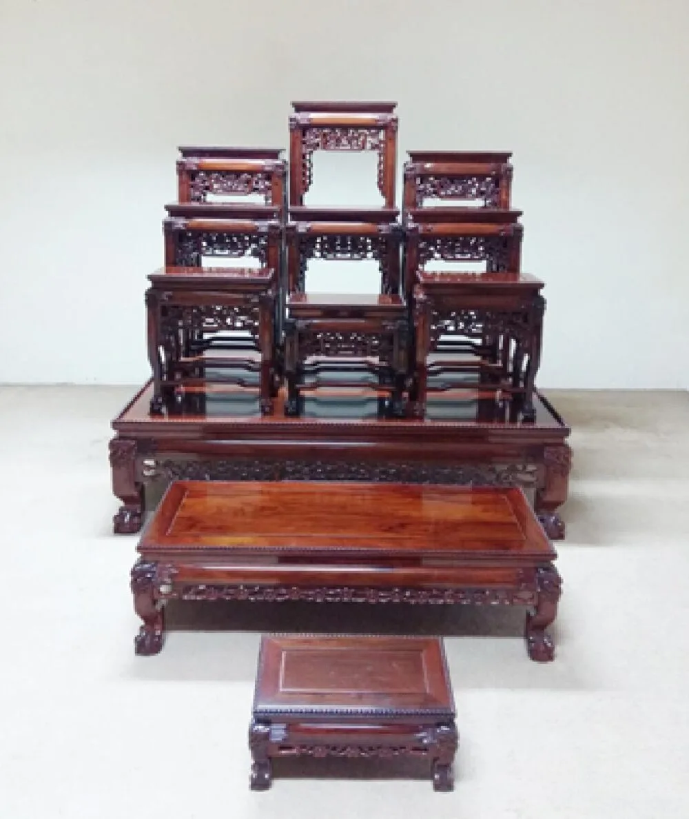 AL-600-0 | ROSEWOOD SET OF ALTAR TABLE | ชุดโต๊ะบูชา ไม้พะยูงสไตล์คลาสสิก