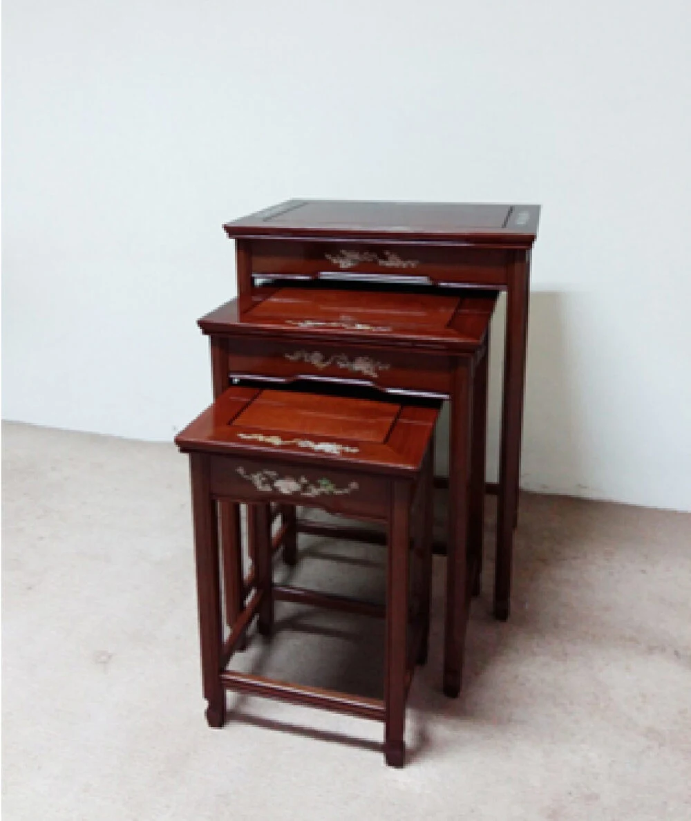 CN-347-1 | ROSEWOOD SET OF ALTAR TABLE | ชุดโต๊ะบูชา ไม้พะยูงสไตล์คลาสสิก