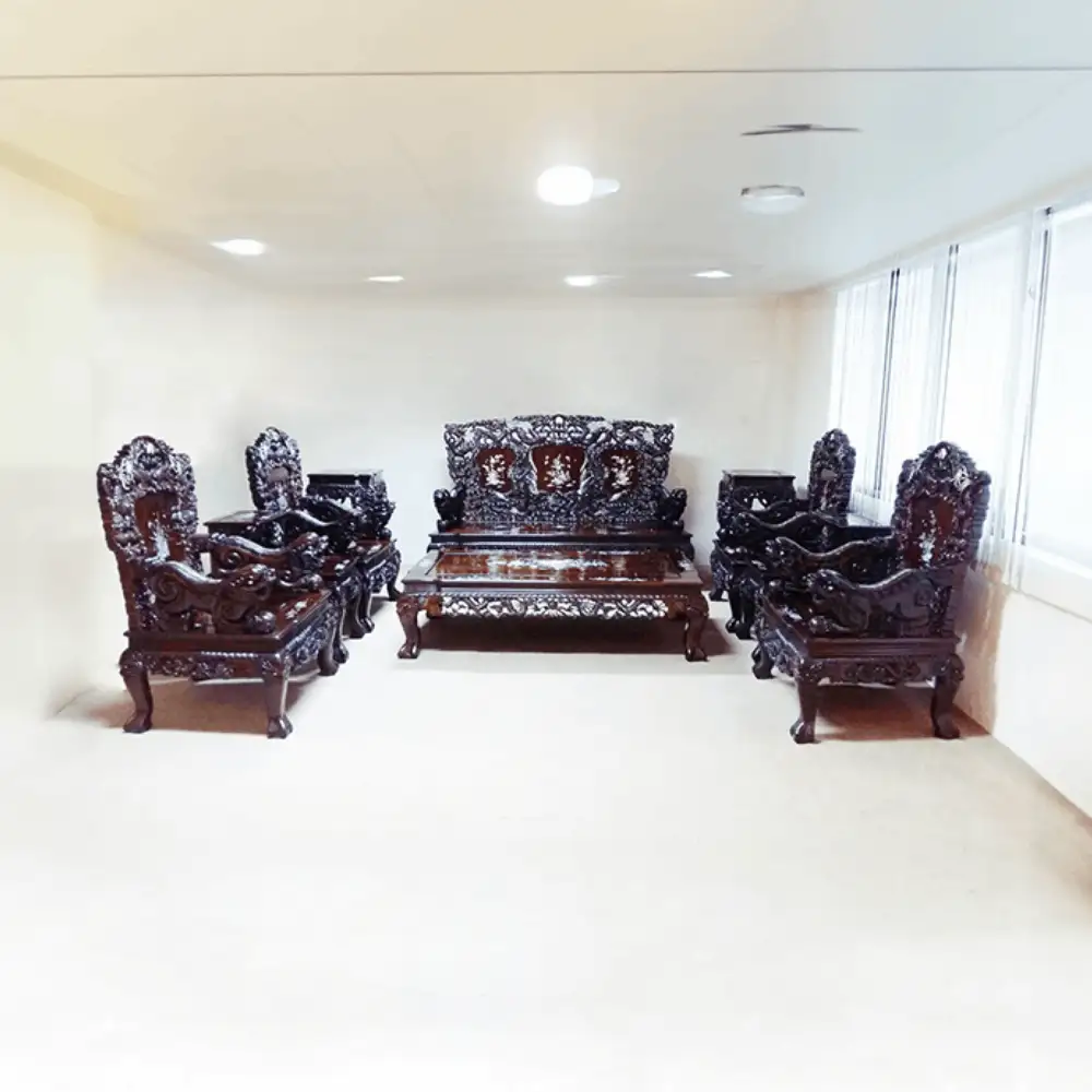 STV-307 | PHAYUNG WITH MARBLE SOFA SET | ชุดโซฟาฮ่องเต้ไม้พยูง