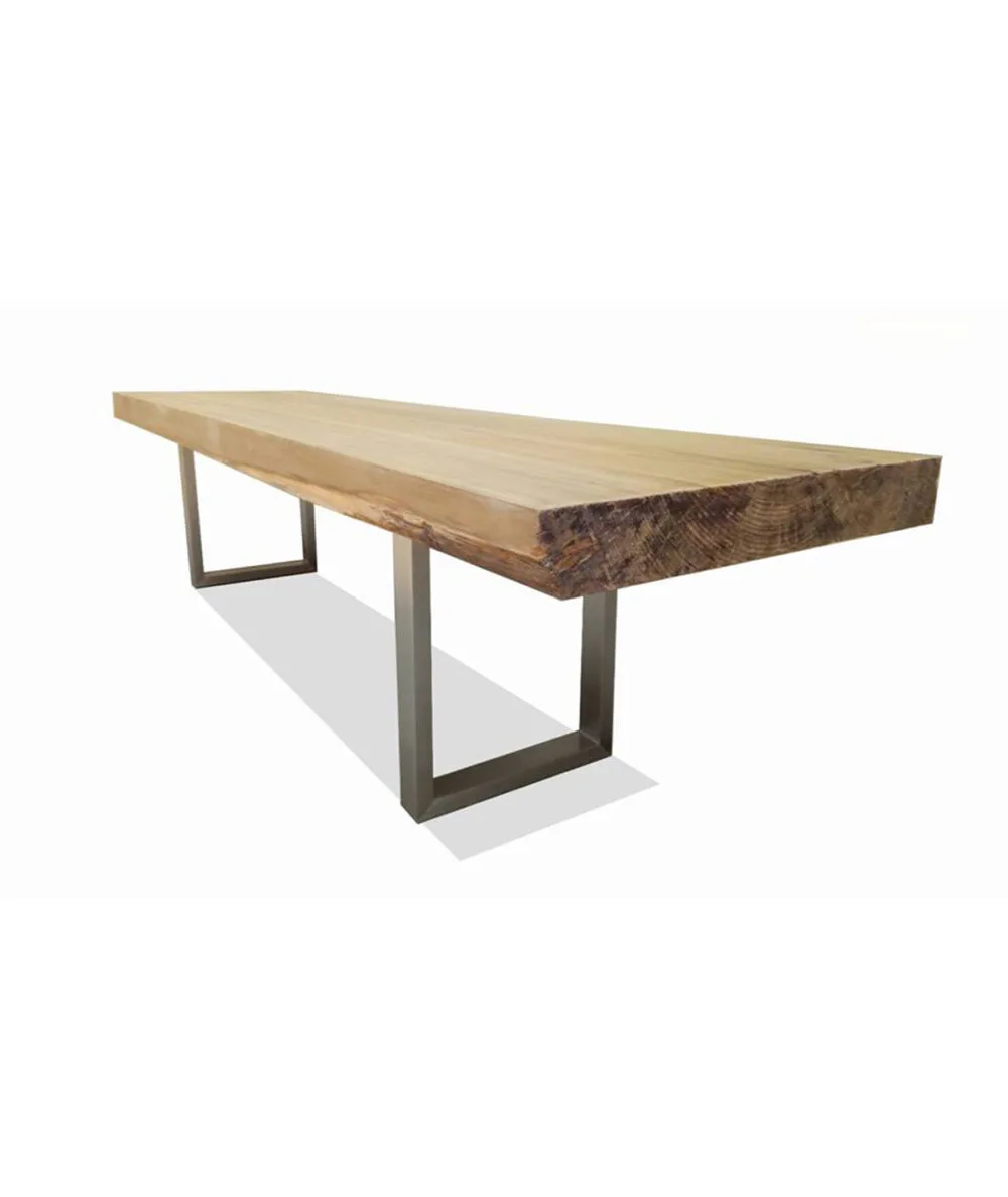 IND-2475-31578-SA MASSIVE TEAK / STAINLESS STEEL RECTANGULAR TABLE