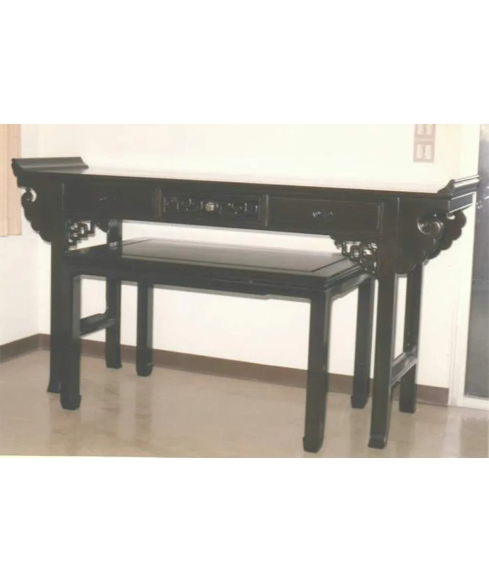 AL-604-0 / AL-605-0 | ROSEWOOD SET OF ALTAR TABLE AND SIDE TABLE | ชุดโต๊ะบูชาและโต๊ะข้างไม้พะยูงสไตล์คลาสสิก