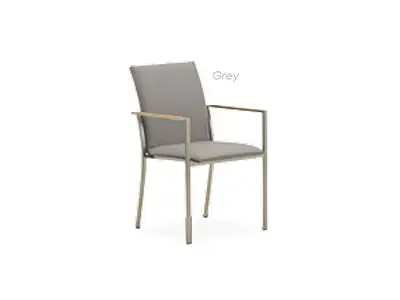 Fiber/Stainless Steel Stacking Armchair with Synthetic Leather