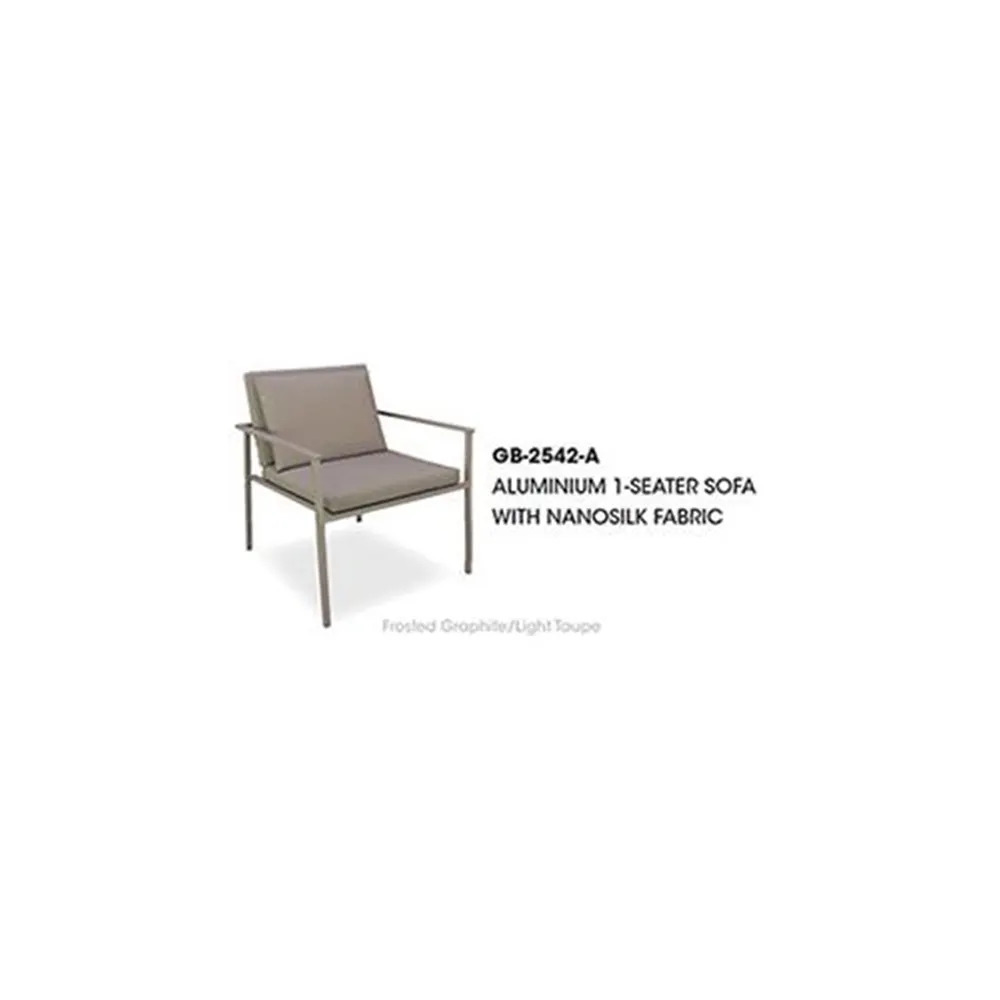 Aluminium 1-Seater Sofa with Nanosilk fabric