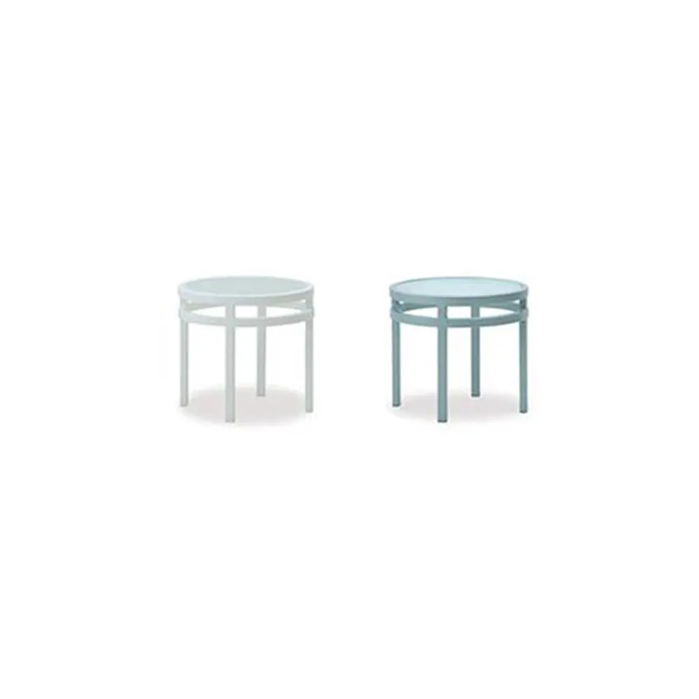 Aluminium Side Table with glass Top 510 DIA x 450 MMH