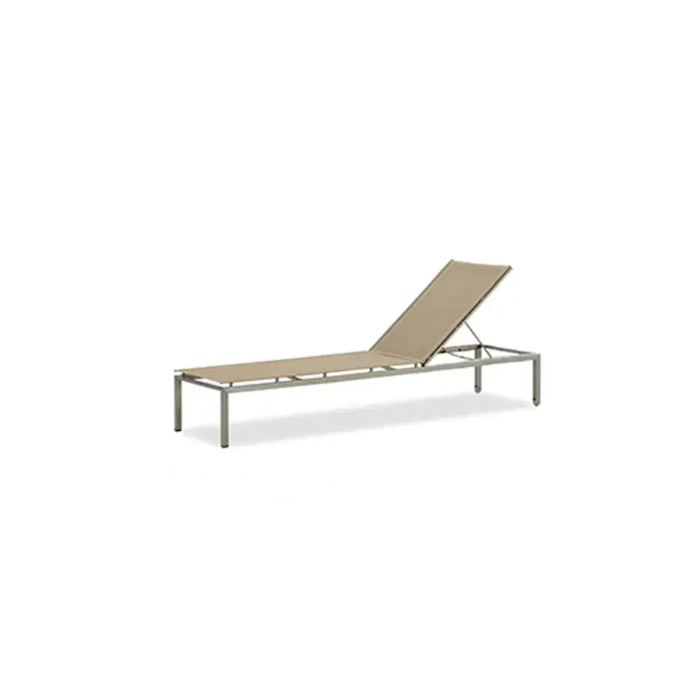 CL-2039-TEX-S / Teak/Stainless Steel Chaise Lounge
