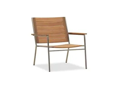 GA-2142-LO Teak/Stainless Steel Lounge Armchair
