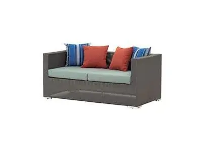 2-Seater Sofa with Synthetic Fabric and Sunbrella Cushion