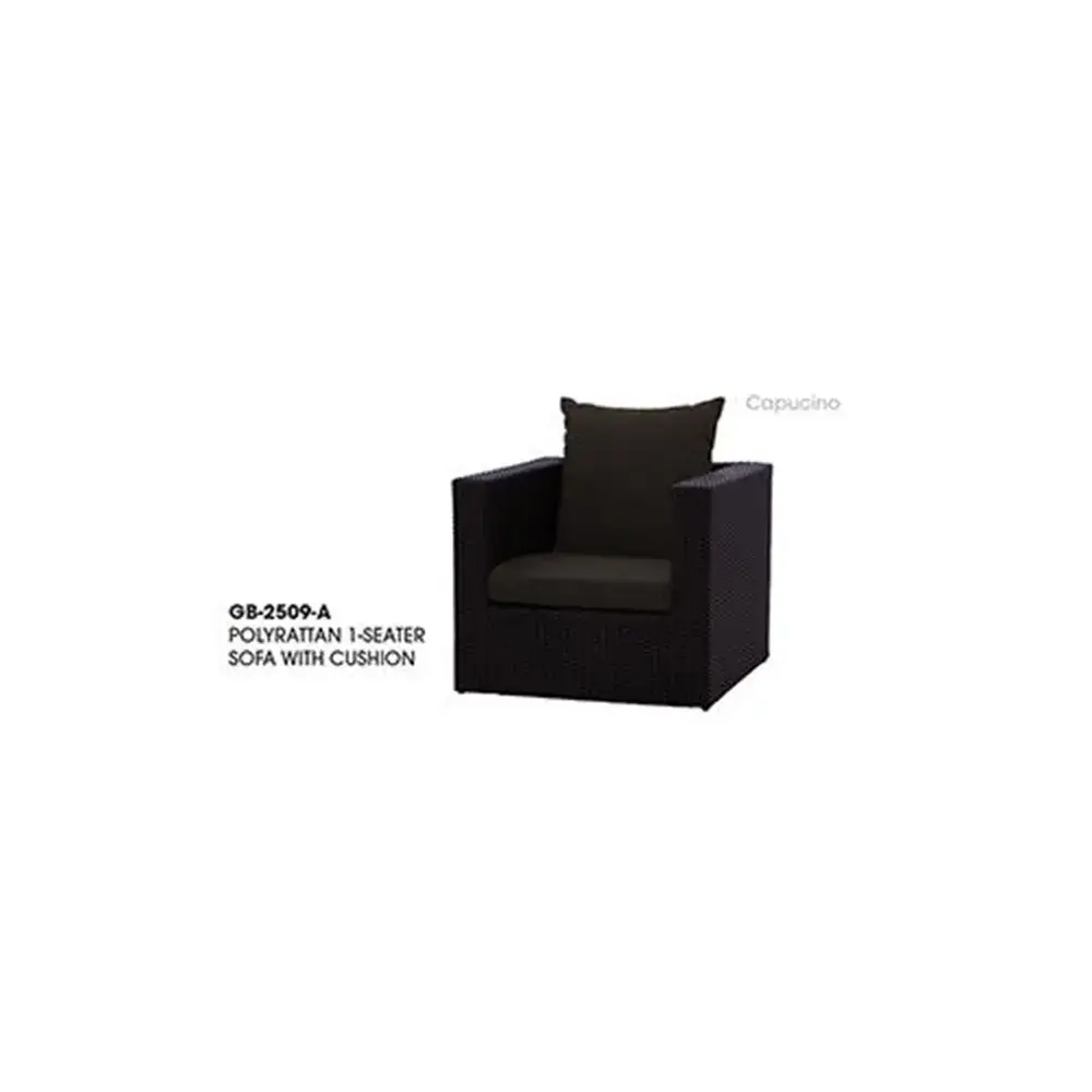 Polyrattan 1-Seater Sofa with Cushion