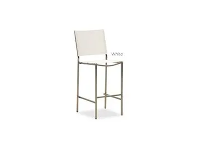 Stainless Steel Bar Chair with Synthetic Fabric