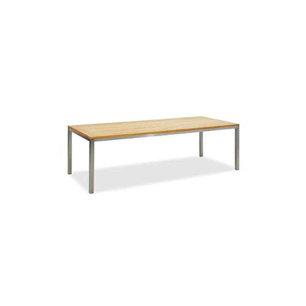 Teak/Stainless Steel Rectangular Table