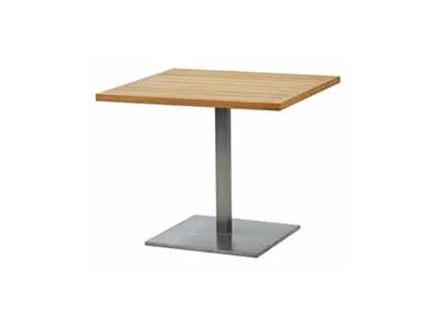 Teak/Stainless Steel Square Table 900 x 900 x 750 MMH