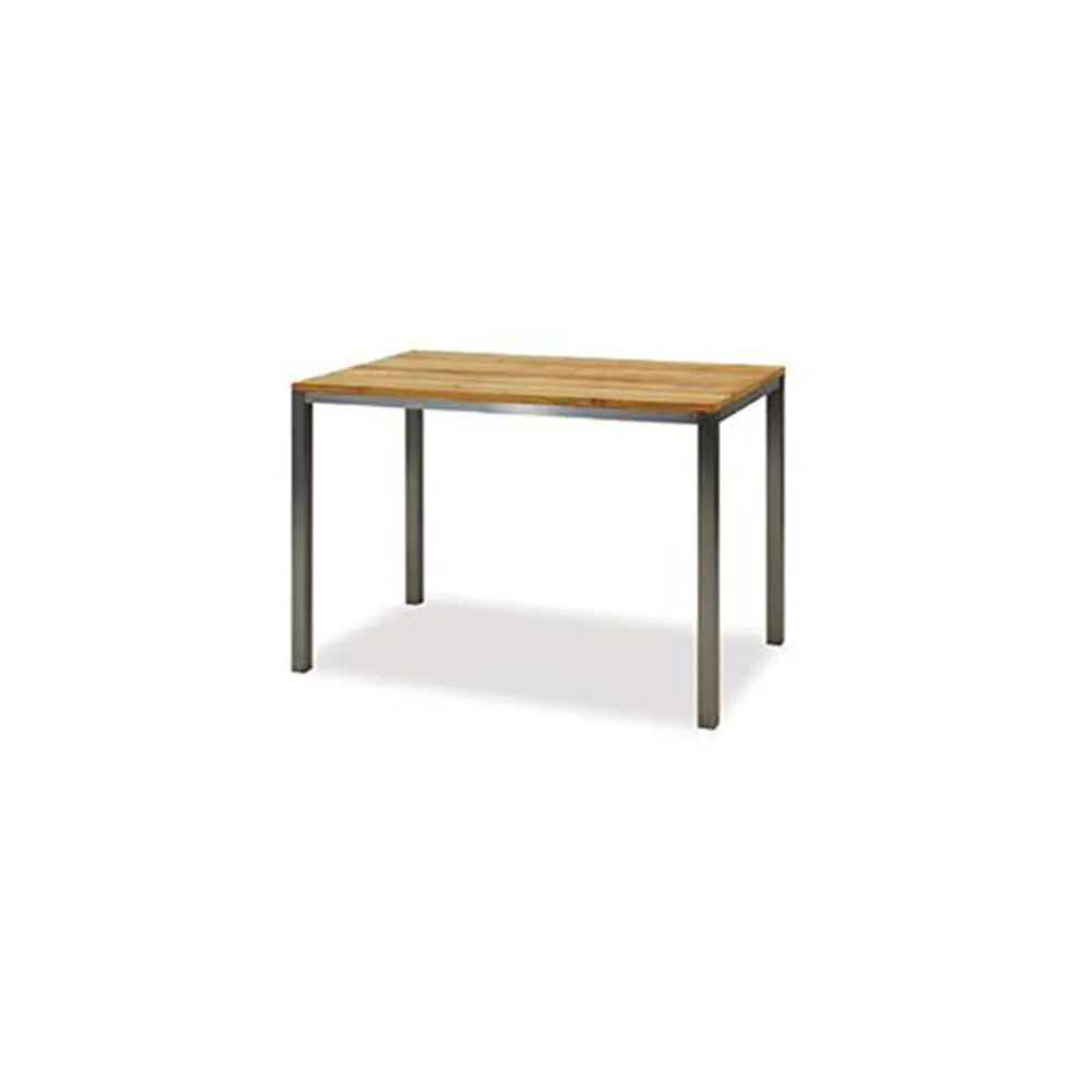 Reclaimed Teak/Stainless Steel Bar Table