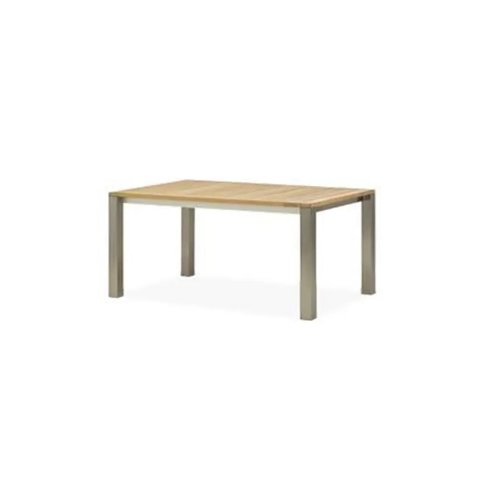 Teak/Stainless Steel Non-Interference Rectangular Extension Table