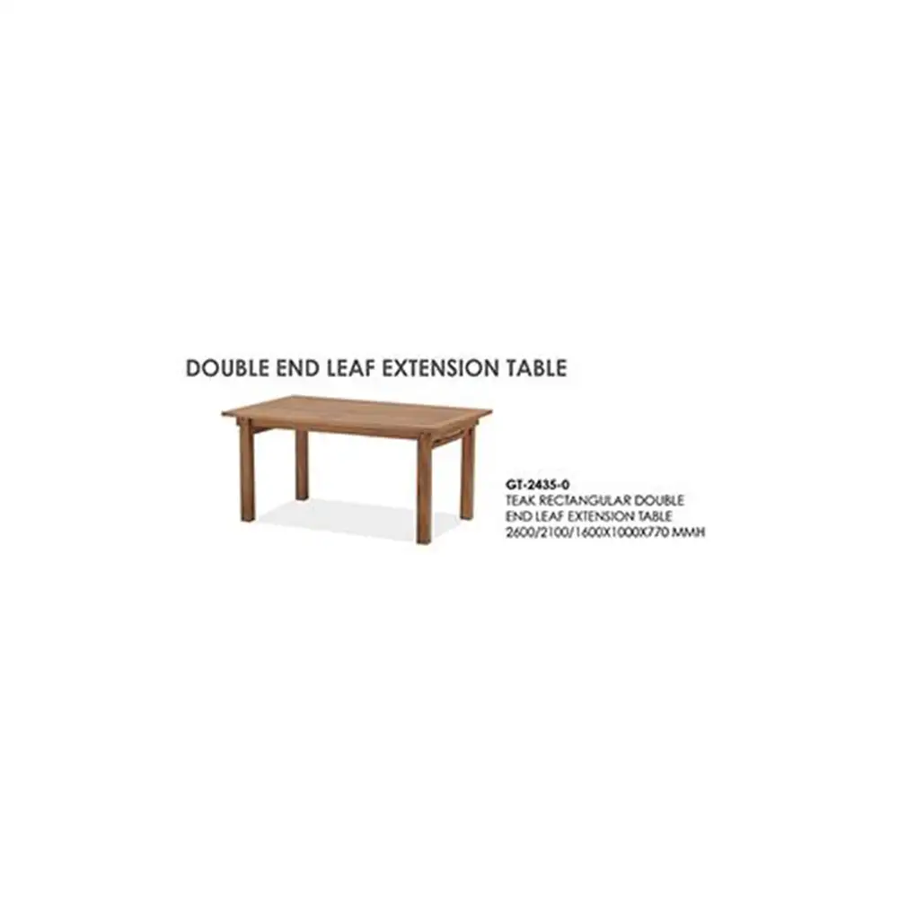 Teak Rectangular Double End Leaf Extension Table