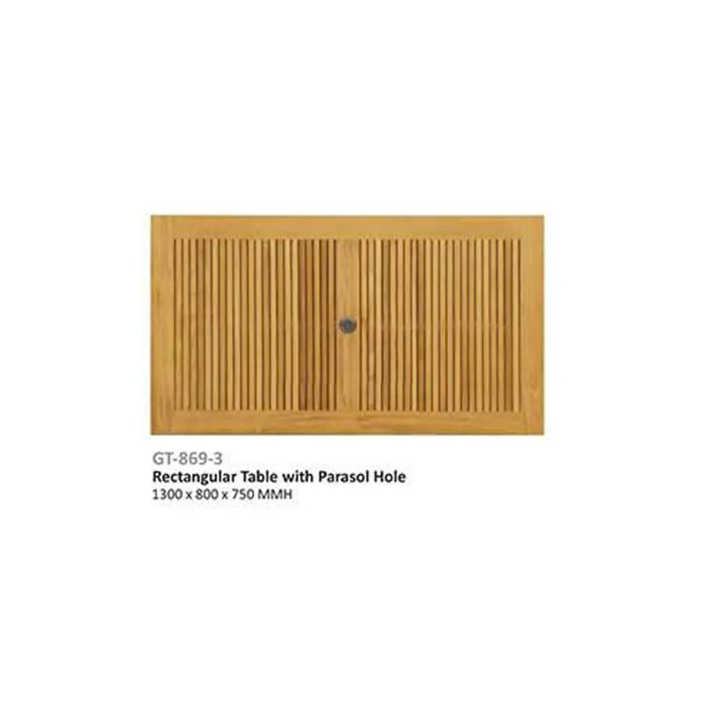 Rectangular Table with Parasol Hold