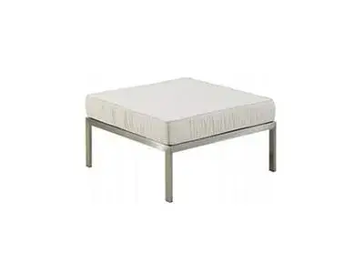 Teak/Stainless Steel Ottoman