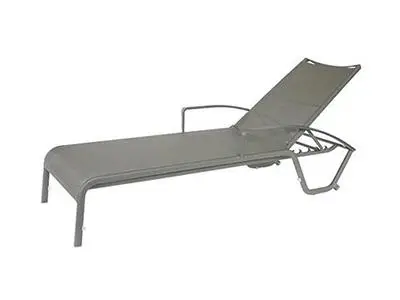 ALUMINIUM CHAISE LOUNGE WITH SYNTHETIC FABRIC