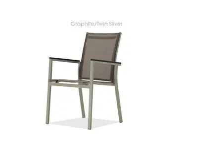 FIBER / ALUMINIUM STACKING ARMCHAIR WITH