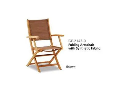 Folding Armchair with Synthetic Fabric
