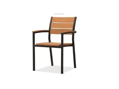 TEAK / ALUMINIUM STACKING ARMCHAIR