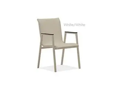 Fiber/Aluminium Stacking Armchair with Synthetic Fabric