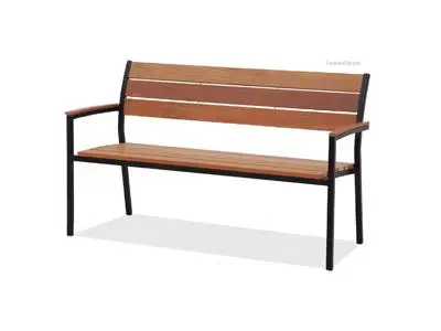 TEAK / ALUMINIUM 3 SEATER STACKING BENCH