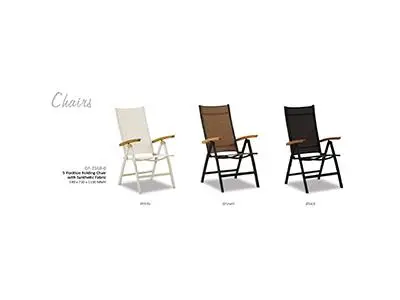 5 Position Folding Chair with Synthetic Fabric