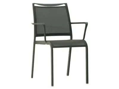 ALUMINIUM STACKING ARMCHAIR WITH SYNTHETIC