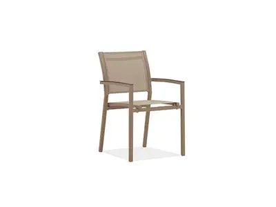 Fiber/Aluminium Stacking Armchair with Synthetic Fabric