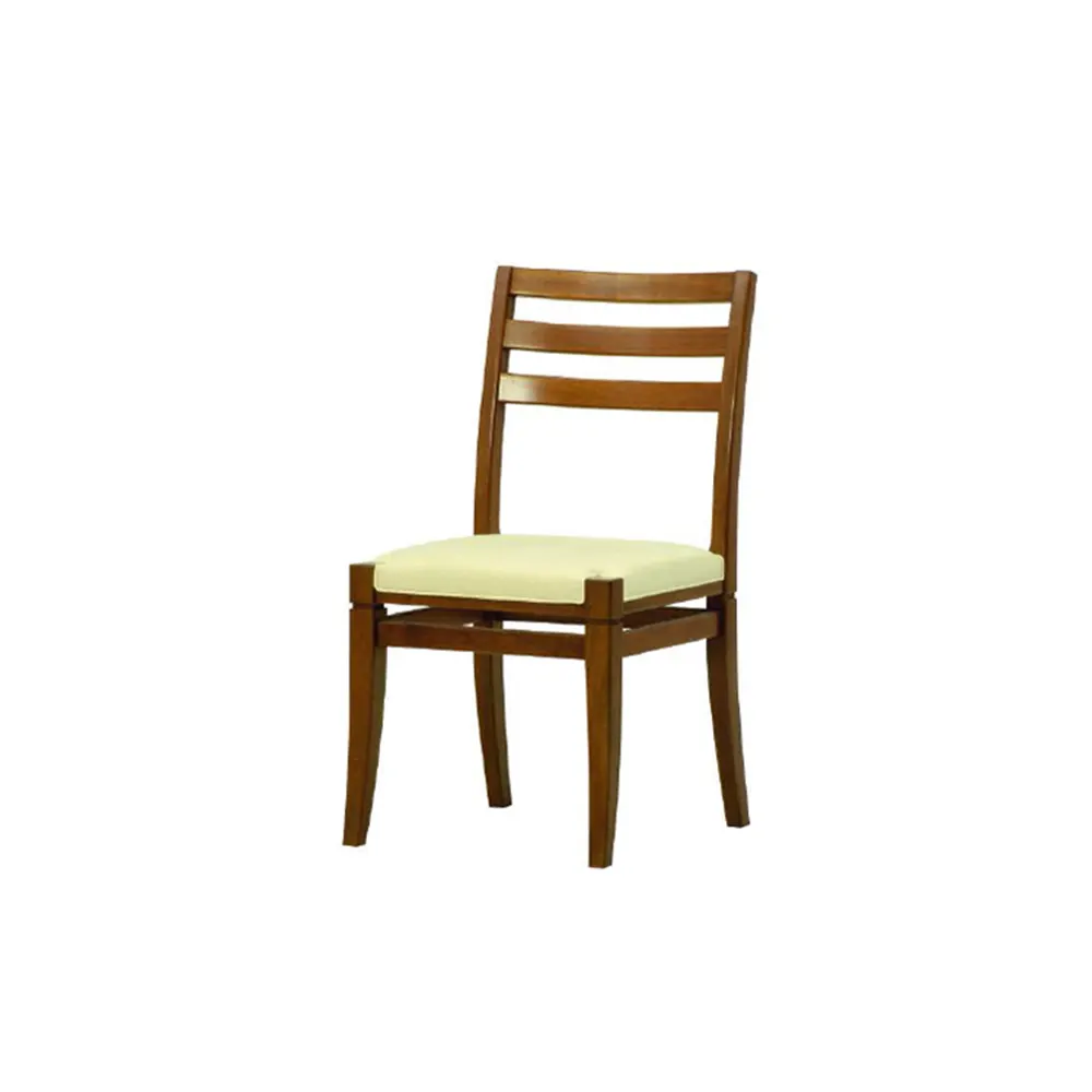 DS-3038-T / Dining Sidechair With Cushion / เก้าอี้ไม้สักเบาะผ้าสังเคราะห์ไม่มีท้าวแขน (โปรเจค/project)