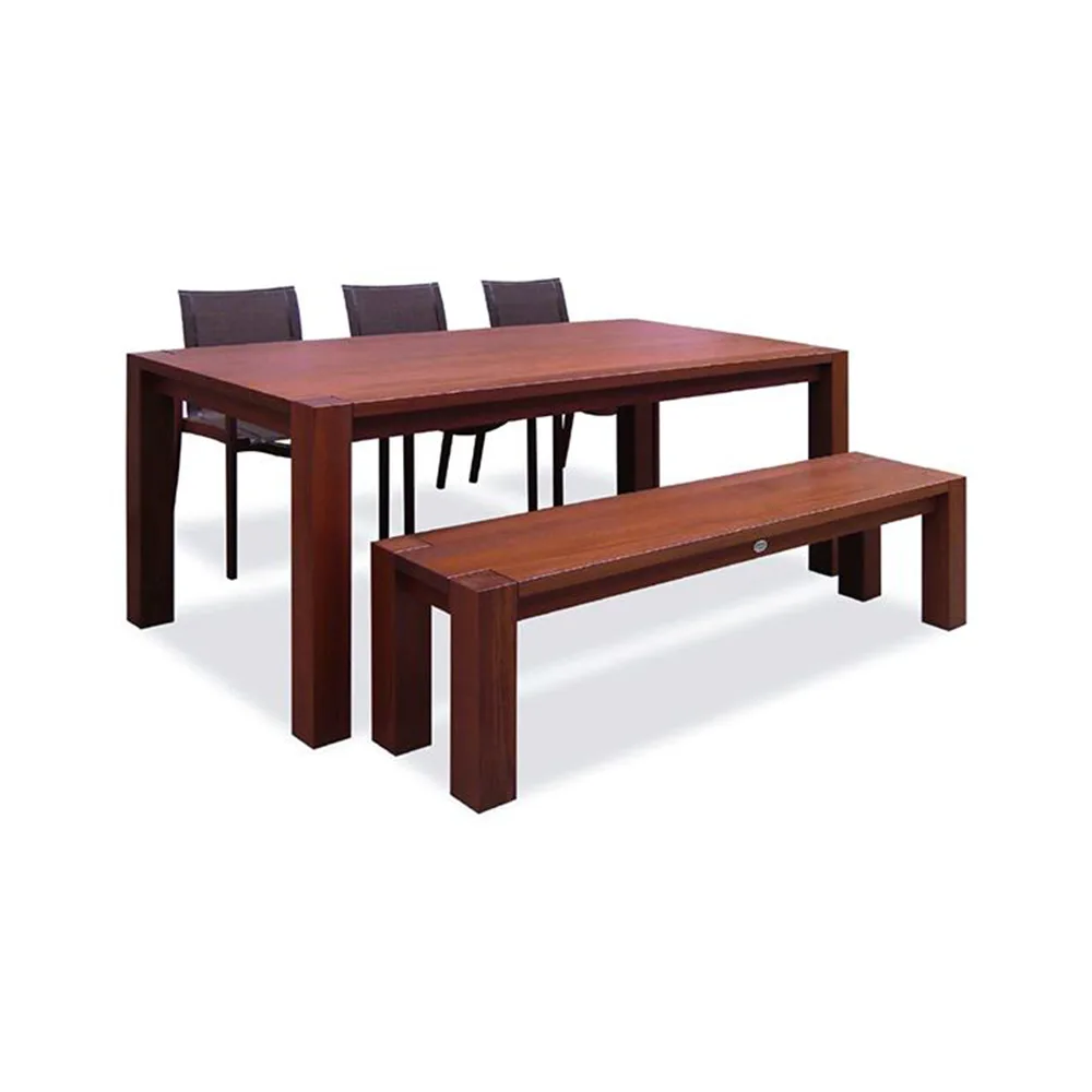 IND-2010-T,IND-1764-B,GA-2191-0 / Massiv Rectangular Table+Massiv Bench+Stacking Armchair / ชุดโต๊ะอาหารไม้โอ๊คแบบม้านั่ง (โปรเจค/project)