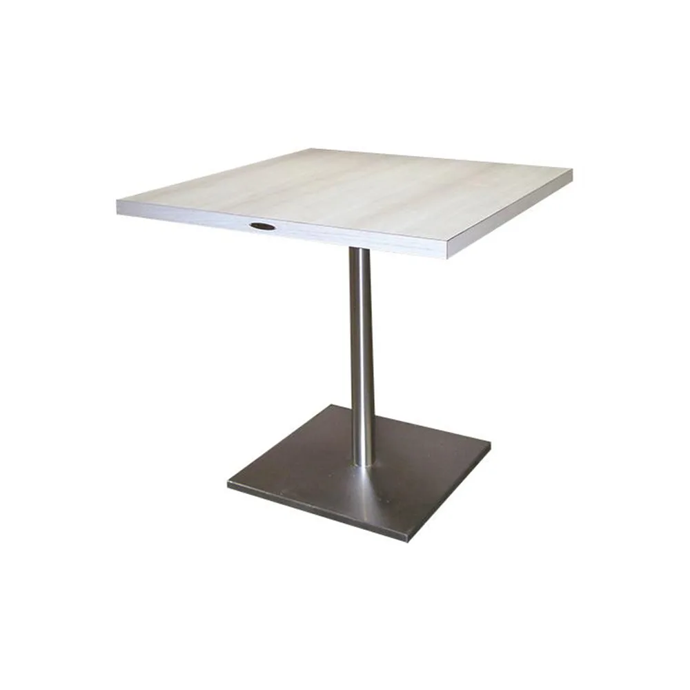IND-2231-0 / Massiv Teak / Stainless Steel Square Table / โต๊ะกินข้าวหน้าไม้สัก (โปรเจค/project)