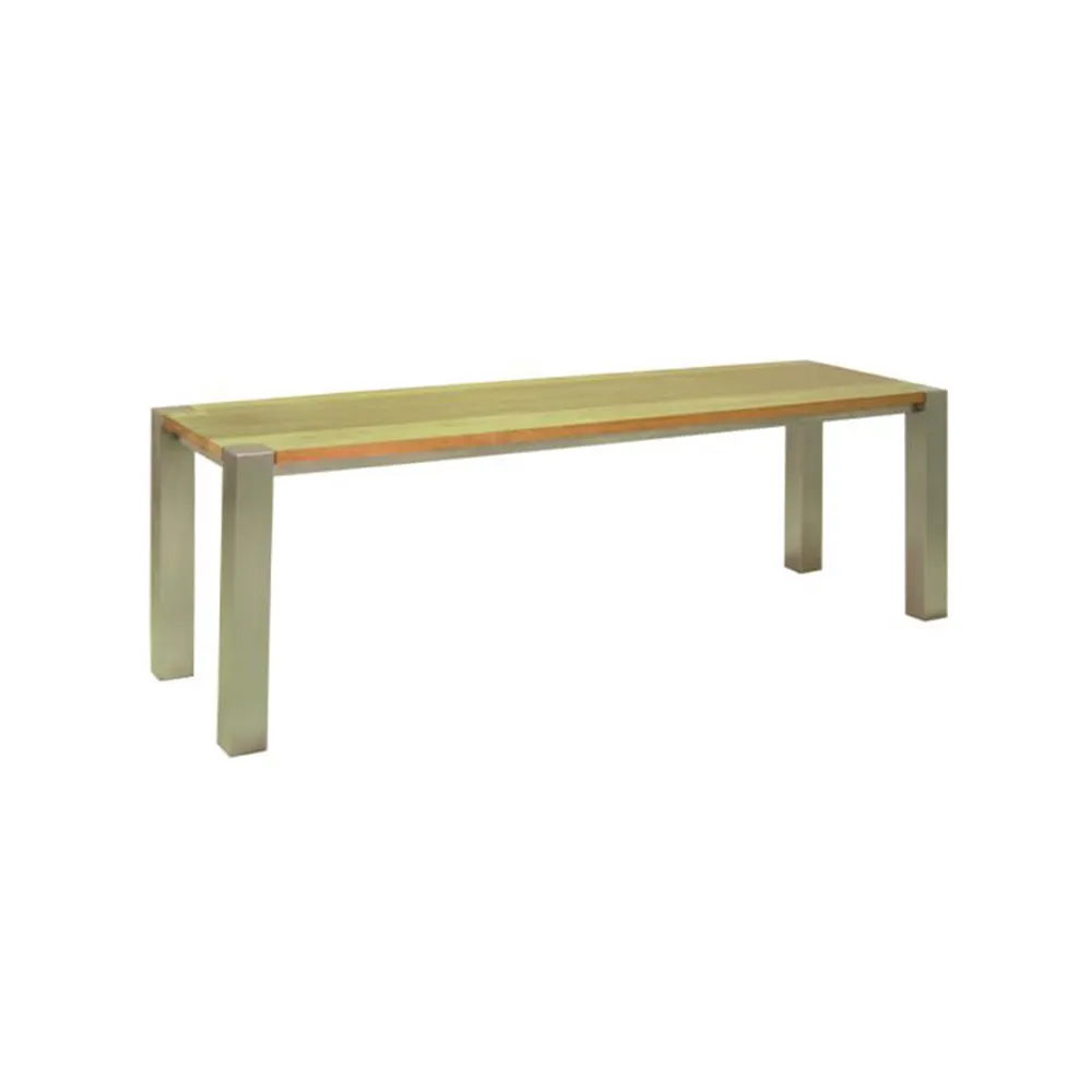 IND-2322-T-SS / SS Massiv Desk / โต๊ะทำงานหน้าไม้สักขาสแตนเลส