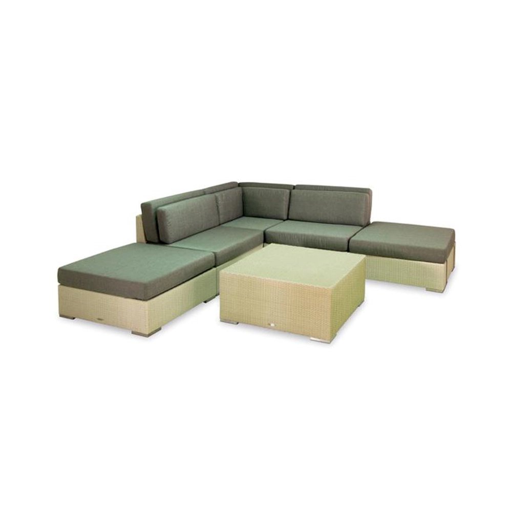 IND-2357-C+IND-2357-S+IND-2357-OT+IND-2357-CT / Corner Sofa + Side Sofa + Ottoman + Coffee Table / ชุดโซฟาหวายสังเคราะห์