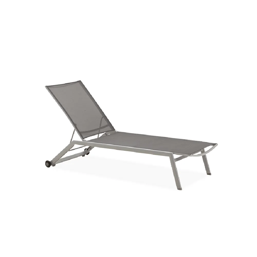 CL-2362-0 / ALUMINIUM STACKING CHAISE LOUNGE WITH SYNTHETIC FABRIC
