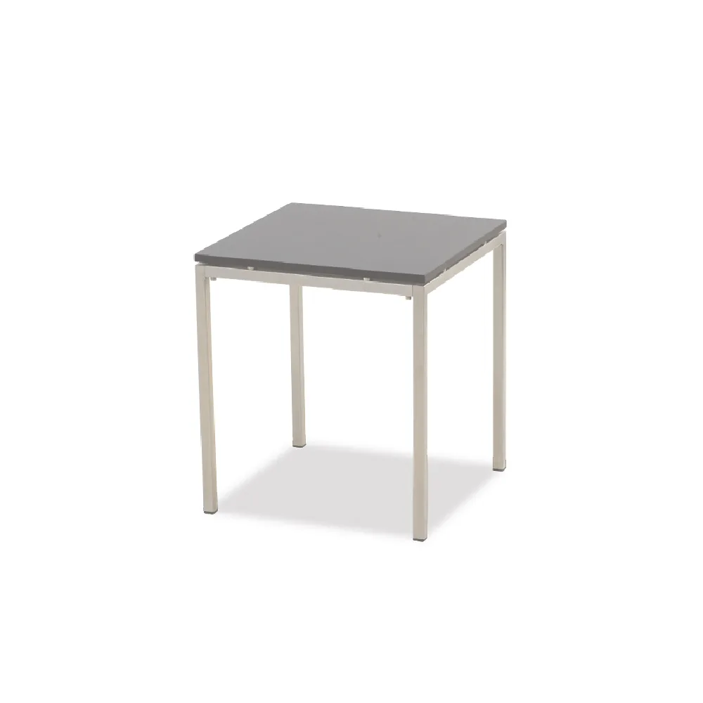 GE-2041-1 / TEAK / STAINLESS STEEL OTTOMAN