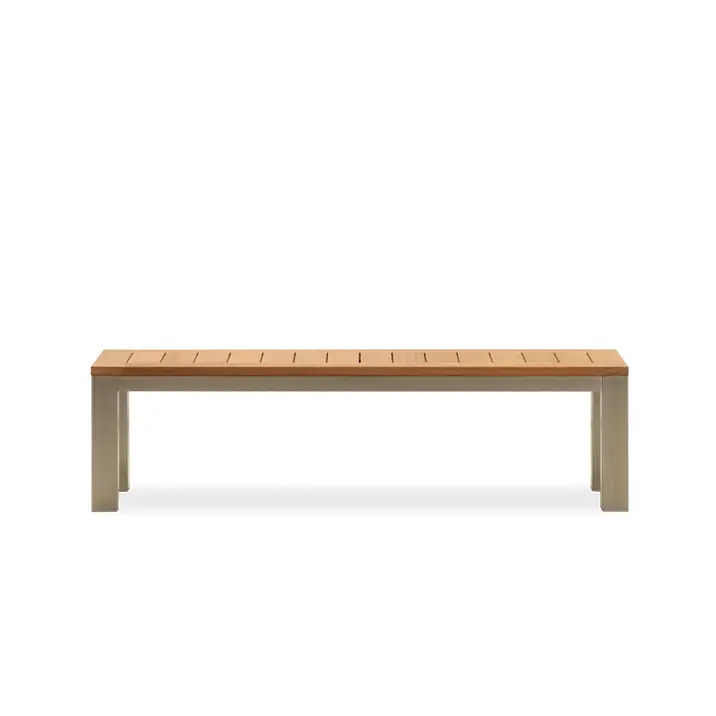 GB-2295-165 / TEAK / STAINLESS STEEL BACKESS BENCH