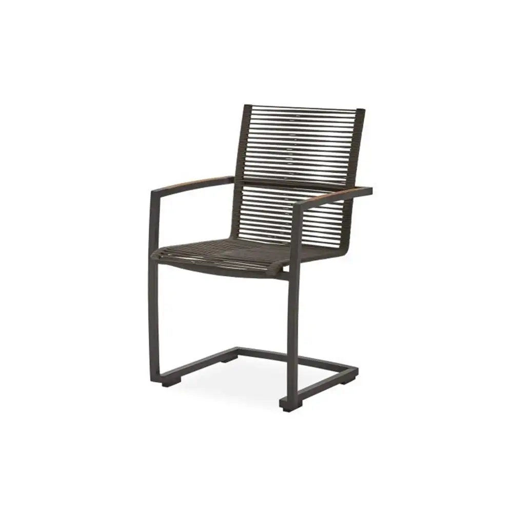Freischwinger JAVA Schnurgeflecht Armlehne Teak Anthrazit