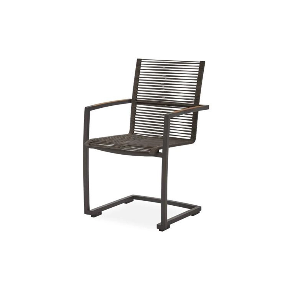 Freischwinger JAVA Schnurgeflecht Armlehne Teak Anthrazit