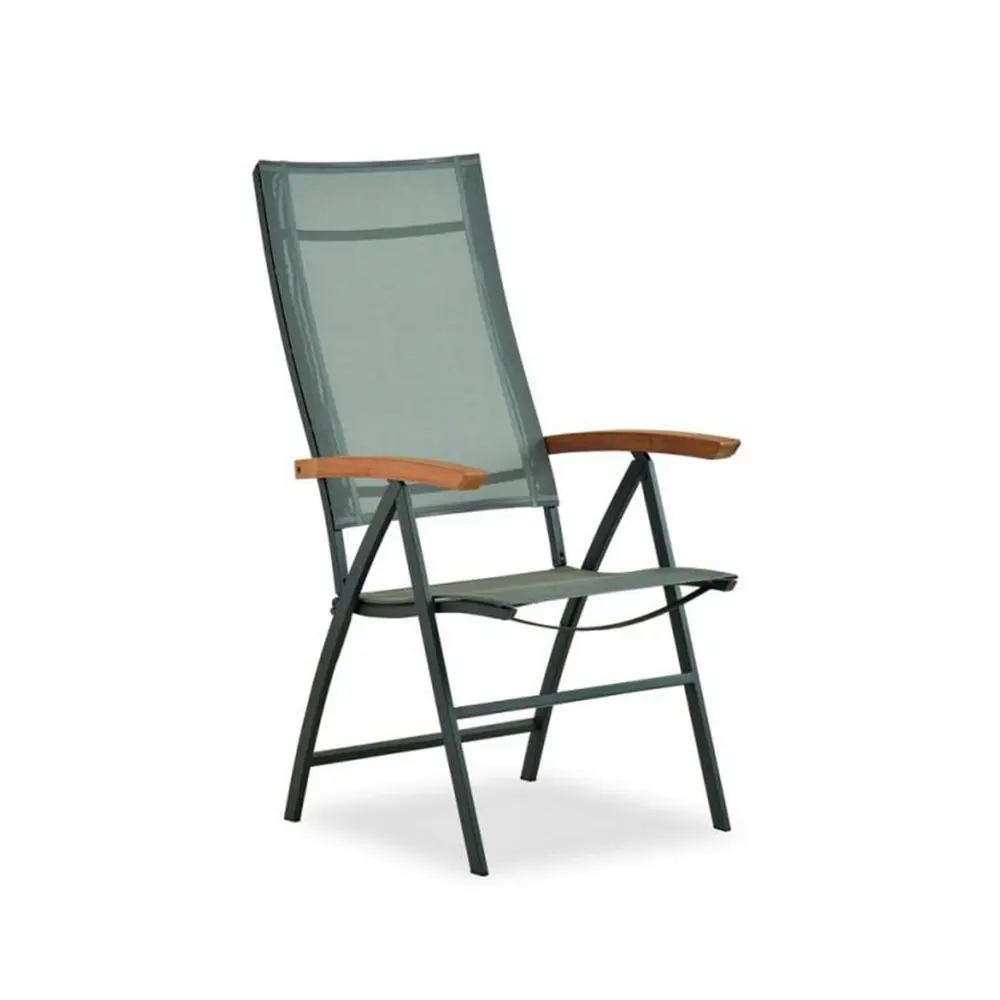 Hochlehnsessel BARBADOS TEAK Gestell Anthrazit