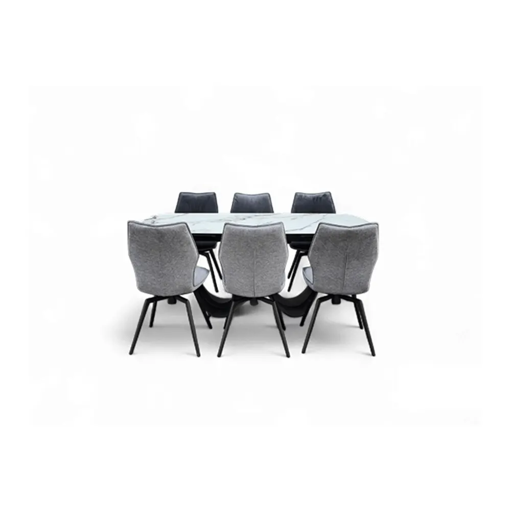 GT-2807-0 + GS-2768-0 / DINING TABLE / TWO-SIDE OVAL EXTENSION TABLE AND DINING SIDE CHAIR WITH SWIVEL FUNCTION
