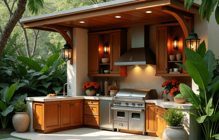 ครัวกลางแจ้งพื้นที่ร้อนชื้น