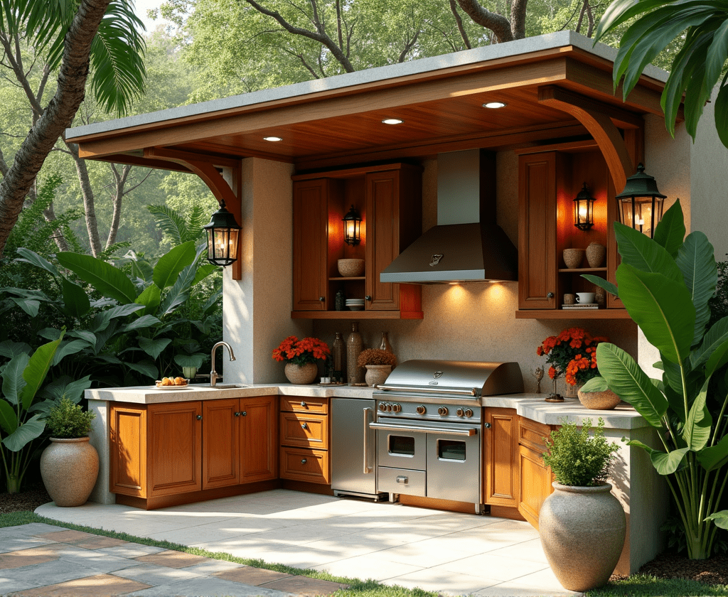 ครัวกลางแจ้งพื้นที่ร้อนชื้น