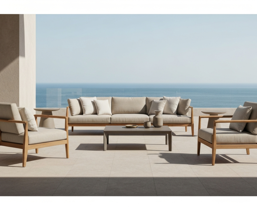 modern outdoor furniture เลือกยังไงให้ทนแดดและทะเล