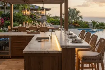 10 ไอเดียครัวกลางแจ้งสำหรับบ้านพักตากอากาศและรีสอร์ท