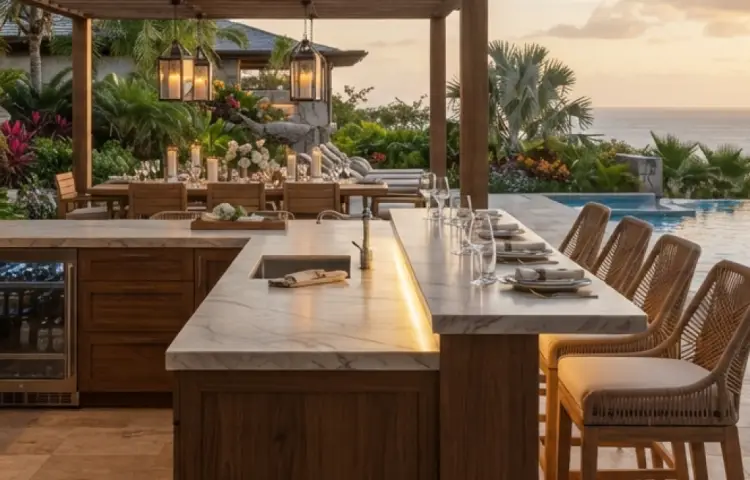 10 ไอเดียครัวกลางแจ้งสำหรับบ้านพักตากอากาศและรีสอร์ท